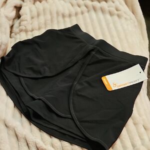 Women's Black Sporty Skirt Shorts